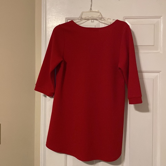 CHRIS & CAROL MADE IN THE USA red tunic 3/4 sleeve shirt - Picture 4 of 4